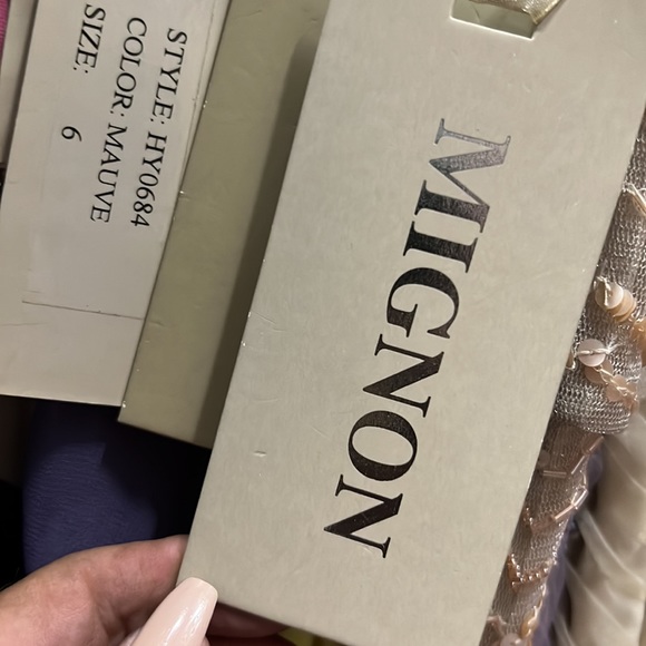 Mignon ruched full length beaded bodice back draped crisscross gown - Picture 6 of 8